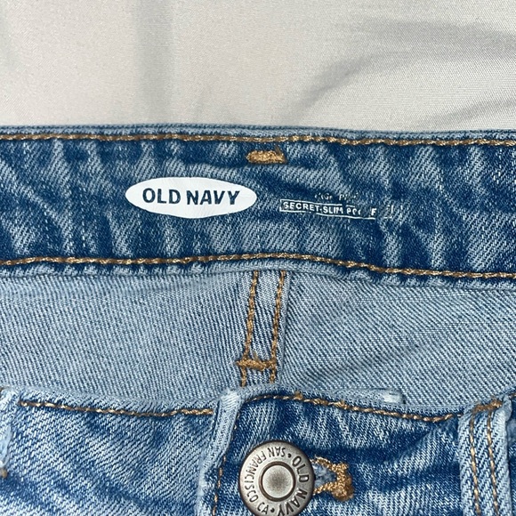 Old Navy High-rise Secret Slim Pockets Distressed Ripped Denim Jean shorts 2 - Picture 3 of 4